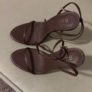RAYE Dark Brown Strappy Heels